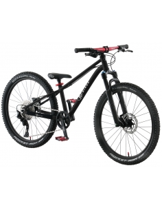 Rower dziecięcy KUbikes 24S DISC Black/Laser-Red - czarny z czerwonymi akcentami
