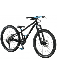 Rower dziecięcy KUbikes 24S DISC Black/Laser-Blue - czarny z niebieski akcentami