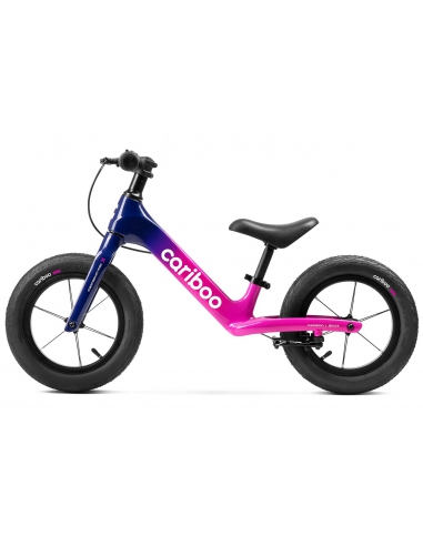 Rowerek biegowy CARIBOO Magnesium MAX Purple/Pink (hamulec, pompowane koła)
