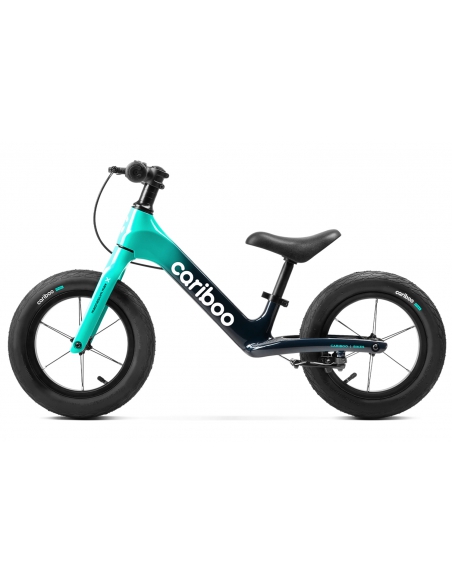 Rowerek biegowy CARIBOO Magnesium MAX Mint/Black (hamulec, pompowane koła)
