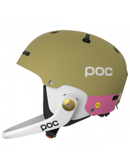 Kask narciarski POC ARTIC SL MIPS (z odpinaną i regulowaną gardą) Olivine Green Mat/Thulite Pink Mat
