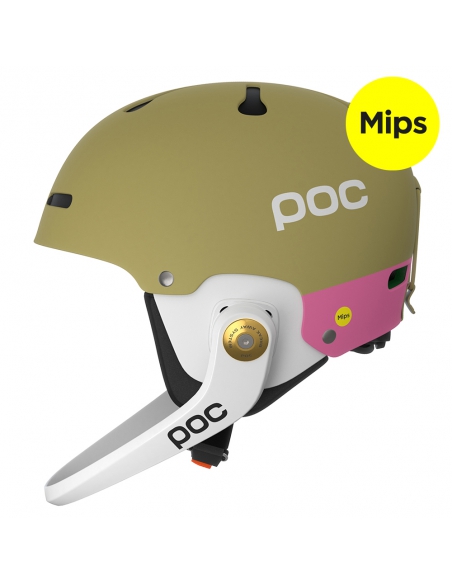 Kask narciarski POC ARTIC SL MIPS (z odpinaną i regulowaną gardą) Olivine Green Mat/Thulite Pink Mat