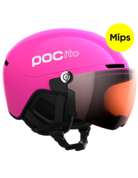 Kask narciarski z szybą POC POCito OBEX VISOR MIPS Fluorescent Pink