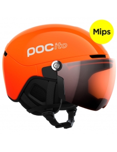 Kask narciarski z szybą POC POCito OBEX VISOR MIPS Fluorescent Orange