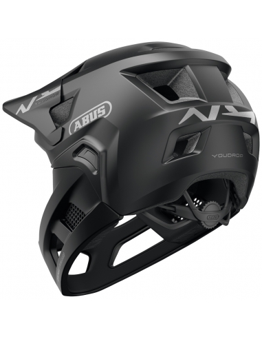 Kask rowerowy full face Abus YouDrop FF Muted Black (odpinana garda)