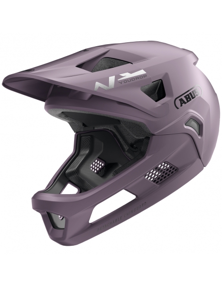 Kask rowerowy full face Abus YouDrop FF Ash Purple (odpinana garda)