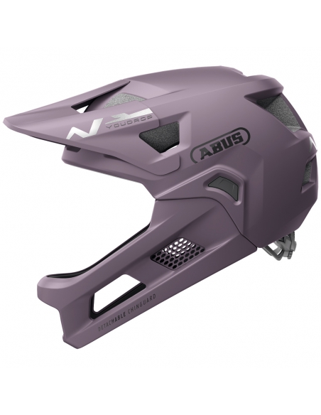 Kask rowerowy full face Abus YouDrop FF Ash Purple (odpinana garda)