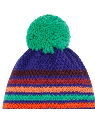 Dziecięca czapka z pomponem Eisbar Stan Pompon KIDS 493 Ultra Violet-Dark Orange-Mint Green