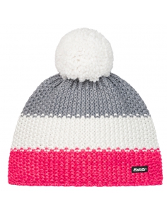 Czapka dziecięca z pomponem Eisbar STAR POMPON KIDS 143 Pink-White-Grey