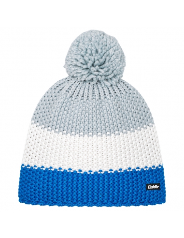 Czapka dziecięca z pomponem Eisbar STAR POMPON KIDS 143 Blue-White-Grey