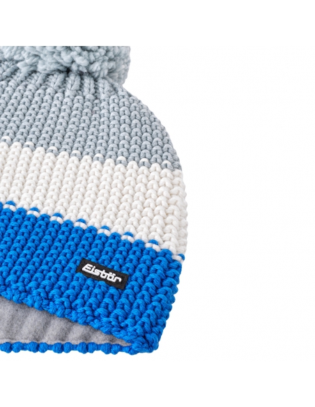 Czapka dziecięca z pomponem Eisbar STAR POMPON KIDS 143 Blue-White-Grey