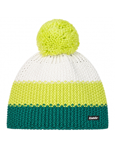 Czapka dziecięca z pomponem Eisbar STAR POMPON KIDS 614 Green-Lime-White