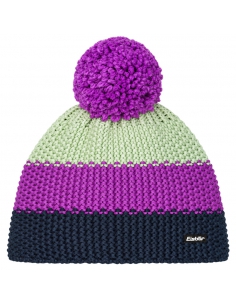 Czapka dziecięca z pomponem Eisbar STAR POMPON KIDS 483 Midnight Blue-Purple-Light Green