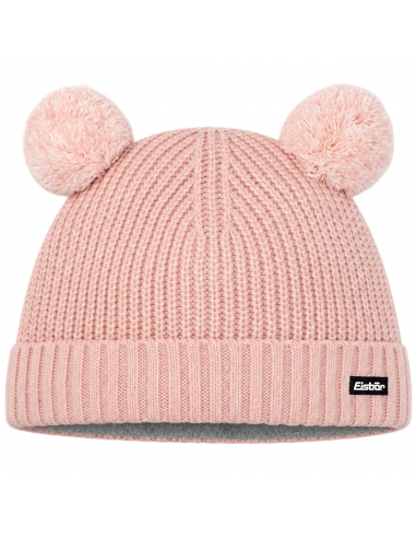 Czapka dziecięca z pomponami Eisbar PONTI POMPON KIDS 774 Pink Clay