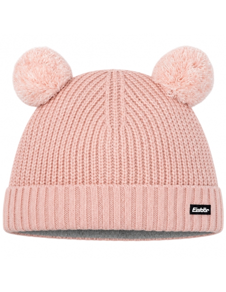 Czapka dziecięca z pomponami Eisbar PONTI POMPON KIDS 774 Pink Clay