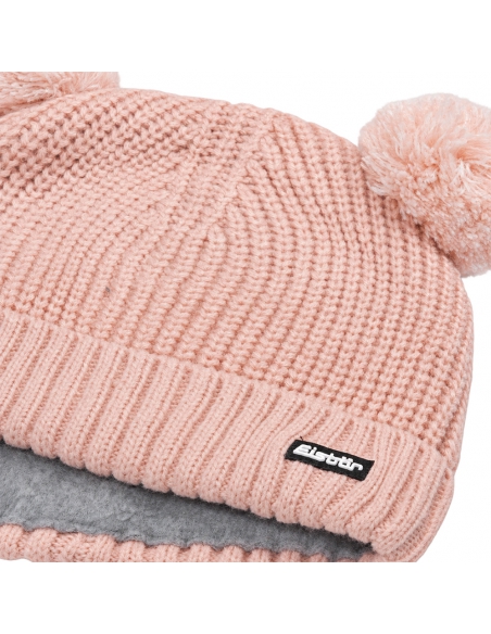 Czapka dziecięca z pomponami Eisbar PONTI POMPON KIDS 774 Pink Clay
