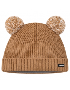 Czapka dziecięca z pomponami Eisbar PONTI POMPON KIDS 195 Brown
