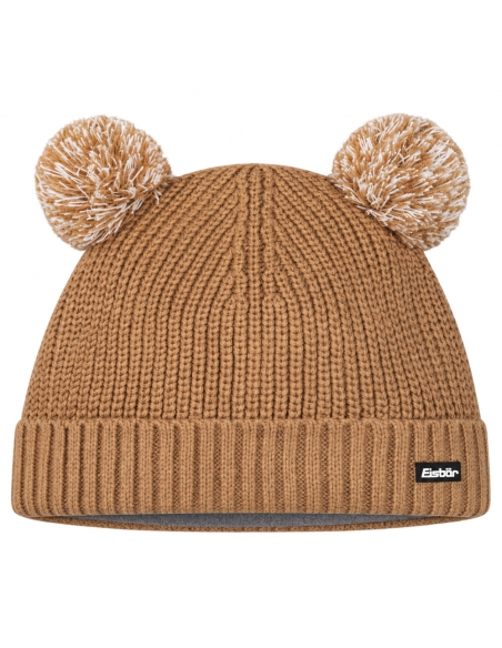 Czapka dziecięca z pomponami Eisbar PONTI POMPON KIDS 195 Brown