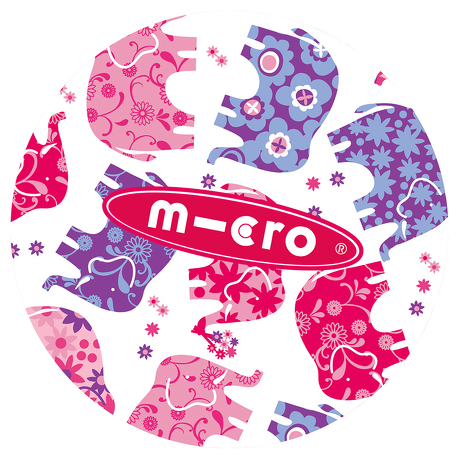 Rękaw na drążek hulajnogi różowe słonie