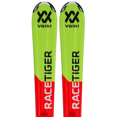 Dziecięce narty Voelkl Racetiger Junior Red wraz z wiązaniami Marker 4.5 vMotion JR