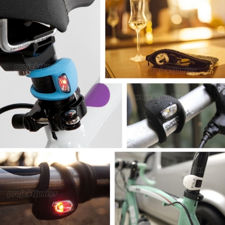 Lampka Knog Frog Strobe przód niebieski