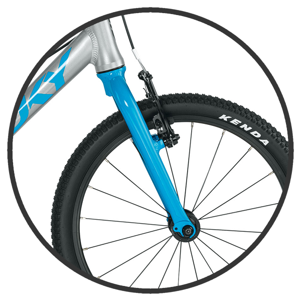 Widelec w rowerze dziecięcym LS-PRO 18 wykonany jest w całości z wysokiej jakości stopu aluminium. Jest to materiał znacznie lżejszy od stali oraz odporny na korozję. Takie rozwiązanie zmniejsza wagę roweru oraz czyni go znacznie bardziej uniwersalnym.