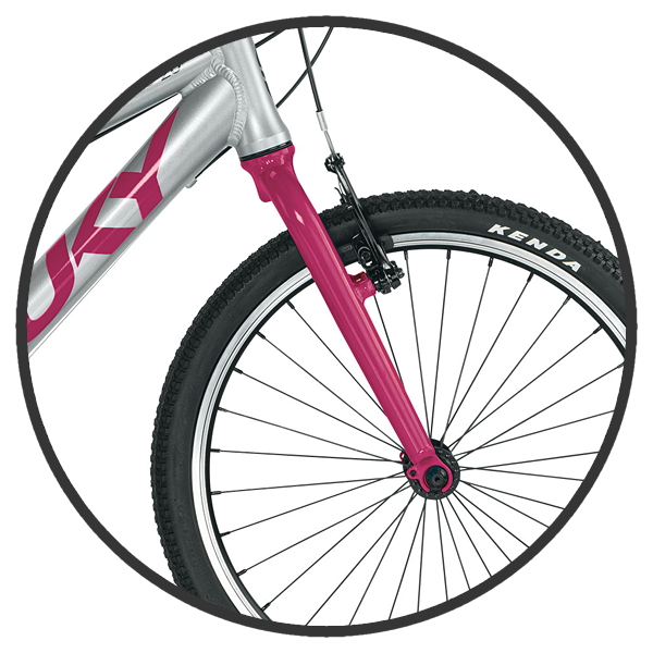 Widelec w rowerze dziecięcym LS-PRO 20 wykonany jest w całości z wysokiej jakości stopu aluminium. Jest to materiał znacznie lżejszy od stali oraz odporny na korozję. Takie rozwiązanie zmniejsza wagę roweru oraz czyni go znacznie bardziej uniwersalnym.