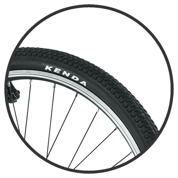 Aby zadbać o lepszą kontrolę, bezpieczeństwo i trzymanie trakcji rower juniorski Puky LS-PRO 20 posiada wysokiej jakości opony Kenda 20x1,5. Odpowiedni bieżnik umożliwia jazdę zarówno w warunkach miejskich jak i po leśnych ścieżkach.