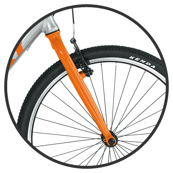 Widelec w rowerze dziecięcym LS-PRO 24" wykonany jest w całości z wysokiej jakości stopu aluminium. Jest to materiał znacznie lżejszy od stali oraz odporny na korozję. Takie rozwiązanie zmniejsza wagę roweru oraz czyni go znacznie bardziej uniwersalnym.